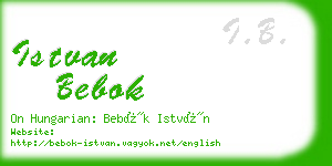 istvan bebok business card